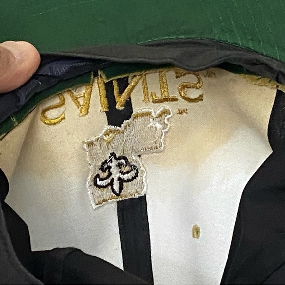 Vtg New Orleans Saints Snapback Hat Cap Onesize Black Gold NFL Eastport READ - Picture 13 of 15
